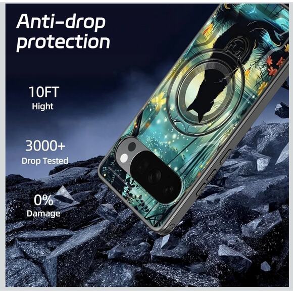 Black Cat Phone Case Cover For Google Pixel 10 Pro XL Military Magnetic Ring - Picture 8 of 10